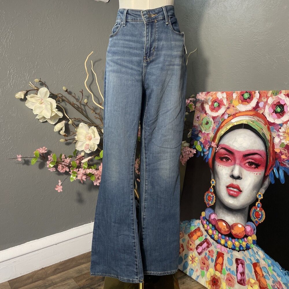 Signature By Levi Strauss Womens Mid-Rise Bootcut Jeans 16M W33 L32 Blue Stretch